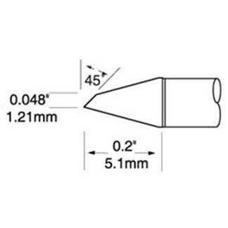 Metcal UFTC-7DRH412 - UFTC Ultra-Fine Series Soldering Cartridge - Hoof - 0.048" x 0.2"