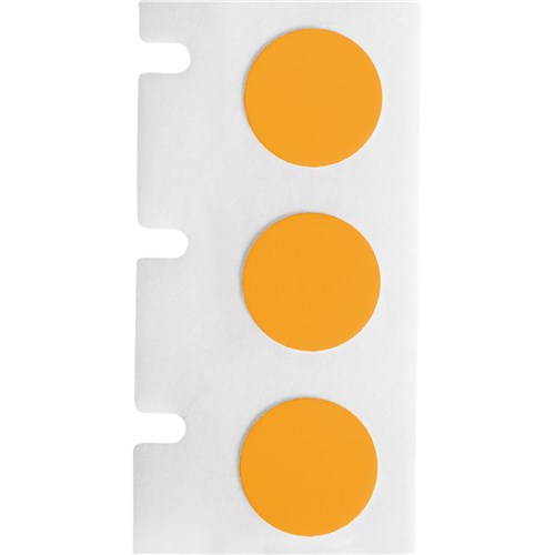 Brady M4-83-499-OR-BK Aggressive Adhesive Multi-Purpose Nylon Labels - 0.5" Dia - Black on Orange - RL/240