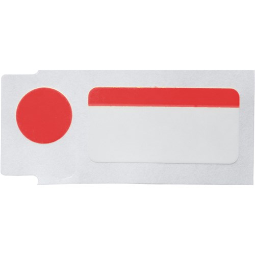 Brady M5-118-494-RD Color Polyester Labels - 0.375"H x 1" W - x 0.375" Black on Red - White - RL/240