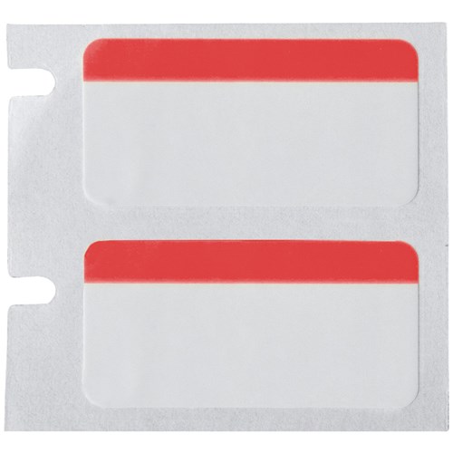 Brady M5-131-494-RD Color Polyester Labels - 0.5" H x 1" W Black on Red - White - RL/180