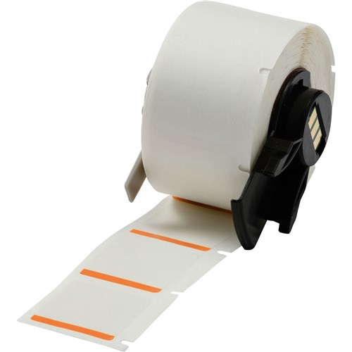 Brady M6-19-494-OR Color Polyester Labels - 1" H x 1" W - Orange/White - 250/RL