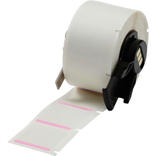 Brady M6-19-494-PK Color Polyester Labels - 1" H x 1" W - Pink/White - 250/RL