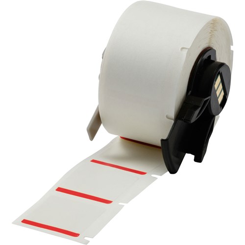 Brady M6-19-494-RD Color Polyester Labels - 1" H x 1" W - Red/White - 250/RL