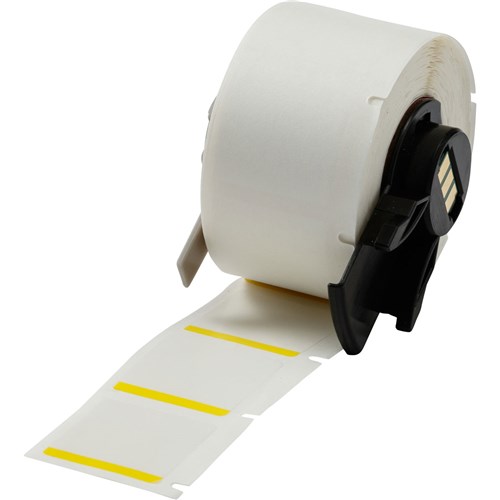 Brady M6-19-494-YL Color Polyester Labels - 1" H x 1" W - Yellow/White - 250/RL