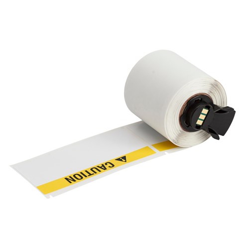 Brady M6-38-595-CAUTION All Weather Permanent Adhesive Vinyl Labels 1.9" x 4" ANSI CAUTION Header