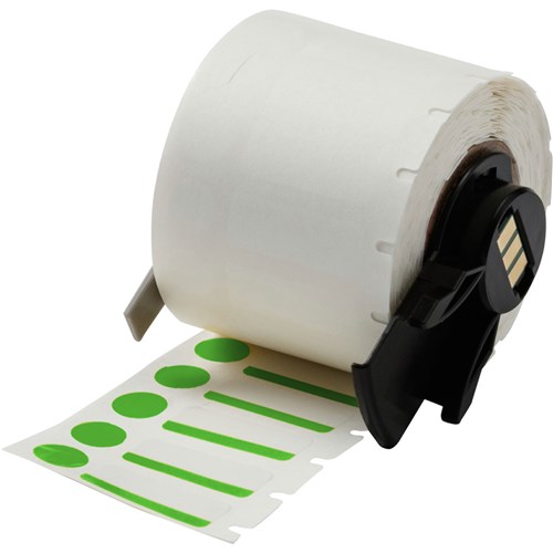 Brady M6-98-494-GN Polyester Vial and Tube Labels - 0.375" H x 1" W x 0.375" Dia Green - White - 500/RL