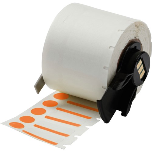 Brady M6-98-494-OR Polyester Vial and Tube Labels - 0.375" H x 1" W x 0.375" Dia Orange - White - 500/RL