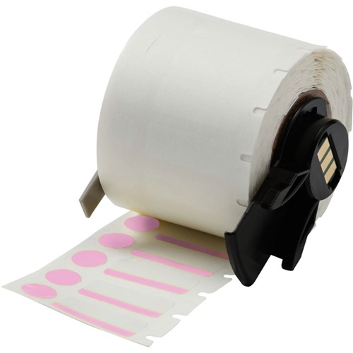 Brady M6-98-494-PK Polyester Vial and Tube Labels - 0.375" H x 1" W x 0.375" Dia Pink - White - 500/RL