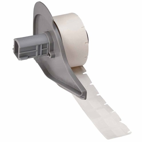 Brady M7-11-417 High Adhesion Self-Laminating Vinyl Wraps 0.75" H x 0.5" W - White/Clear - 500/RL