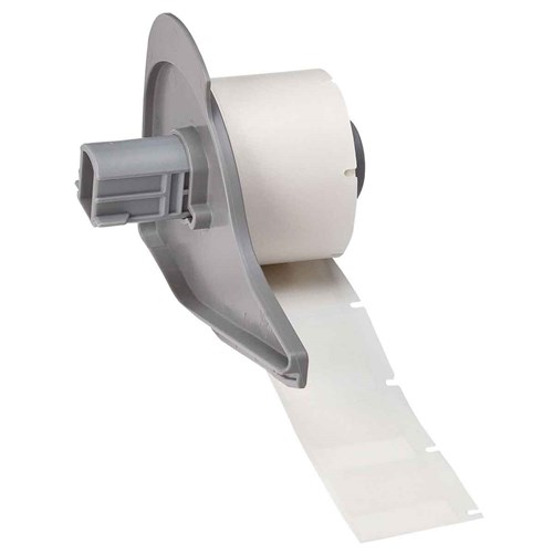 Brady M7-19-417 High Adhesion Self-Laminating Vinyl Wraps 1" H x 1" W - White/Clear - 250/RL