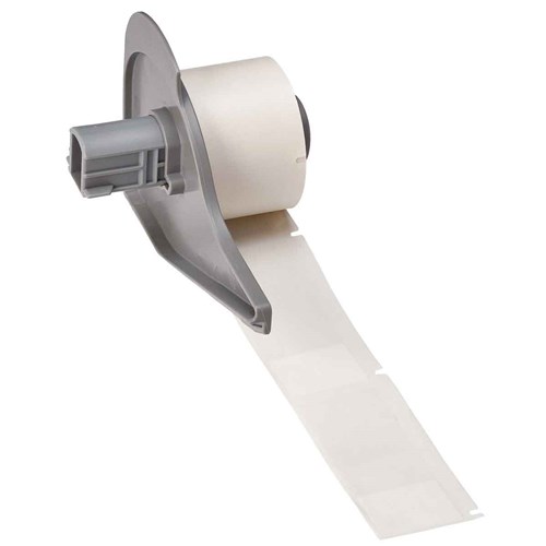 Brady M7-21-417 High Adhesion Self-Laminating Vinyl Wraps 2.5" H x 1" W - White/Clear - 100/RL