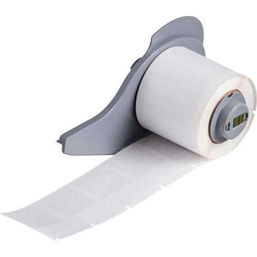 Brady M7-31-417 High Adhesion Self-Laminating Vinyl Wraps 1.5" H x 1" W - White/Clear - 250/RL