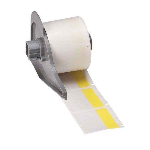 Brady M7-32-427-YL Self-Laminating Vinyl Wrap Around Labels - 1.5" x 1.5" - Yellow/Clear