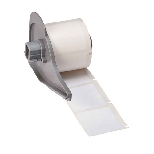 Brady M7-32-498 Repositionable Vinyl Coated Fabric Labels - 1.5" H x 1.5" W - White - 250/RL