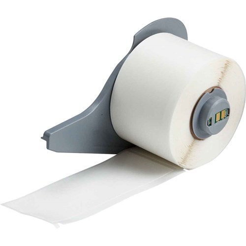 Brady M7-33-498 Repositionable Vinyl Coated Fabric Labels - 4" H x 1.5" W - White - 100/RL