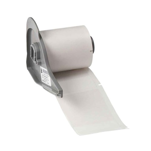 Brady M7-66-417 High Adhesion Self-Laminating Vinyl Wraps 3.15" H x 1.938" W - White/Clear - 100/RL