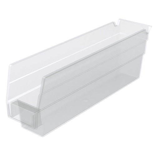 InterMetro Industries MB30110CLN Nesting Shelf Bin - Clear - 11.6" x 2.75" x 4"