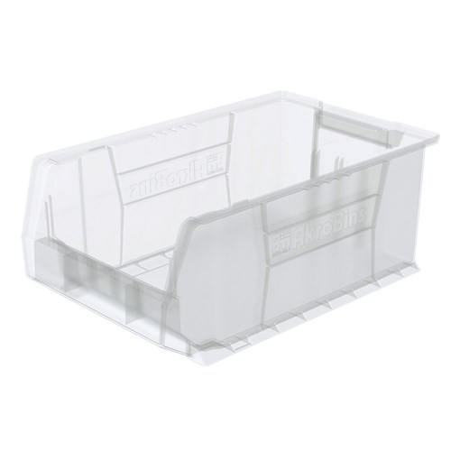 InterMetro Industries MB30281CLS Large Stacking Supply Bin - Clear - 20" x 12.37" x 8"