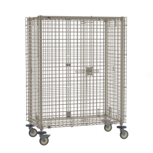 InterMetro Industries MQSEC55VE MetroMax Mobile Security Shelving Unit - 27.8125" x 52.75" x 67.8125"