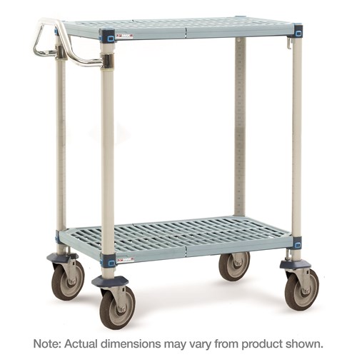 InterMetro Industries MQUC1830G-25 MQUC1830G-25 2-Shelf Industrial Plastic Shelving Utility Cart - 18" x 30" x 39.25"