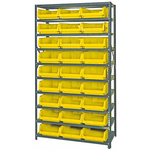 Quantum Storage Systems MSU-531 YL - Magnum Series Steel Shelving w/27 Bins - 18" x 42" x 75" - Yellow