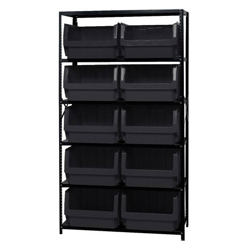 Quantum Storage Systems MSU-543 BK - Magnum Series Steel Shelving w/10 Bins - 18" x 42" x 75" - Black