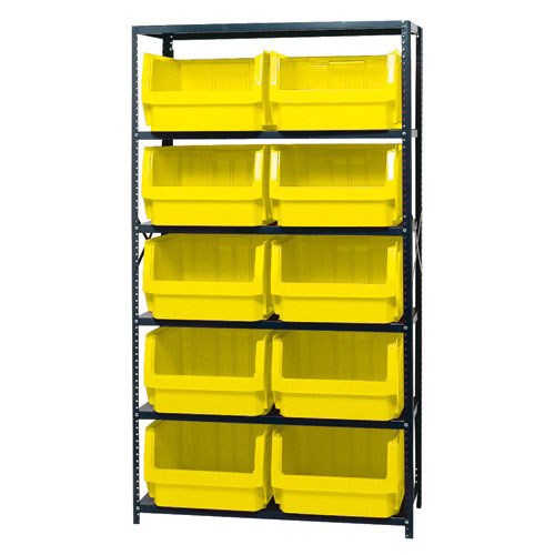 Quantum Storage Systems MSU-543 YL - Magnum Series Steel Shelving w/10 Bins - 18" x 42" x 75" - Yellow