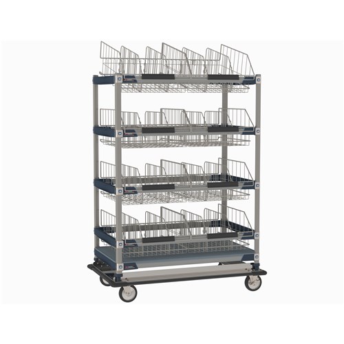 InterMetro Industries MXIV4 MXIV4 IV Transport/Storage Sloped Basket Cart - 24" x 42"