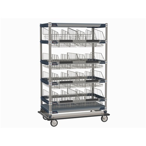 InterMetro Industries MXIV5 MXIV5 IV Transport/Storage Sloped Basket Cart with Top Shelf - 24" x 42"