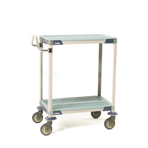 InterMetro Industries MXUC1830G-25 MXUC1830G-25 2-Shelf Industrial Plastic Shelving Utility Cart - 18" x 30" x 39.25"