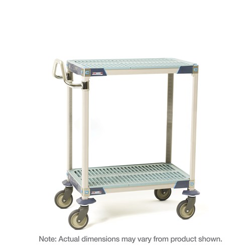 InterMetro Industries MXUC2436G-25 MXUC2436G-25 2-Shelf Industrial Plastic Shelving Utility Cart - 24" x 36" x 39.25"