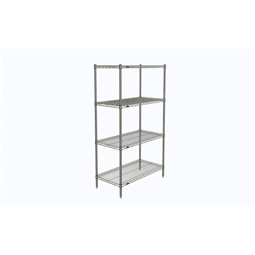 InterMetro Industries N336C Super Erecta 4-Shelf Industrial Wire Shelving Starter Unit - Chrome - 18" x 36" x 63"