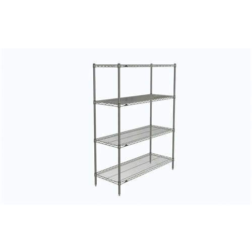 InterMetro Industries N356C Super Erecta 4-Shelf Industrial Wire Shelving Starter Unit - Chrome - 18" x 48" x 63"