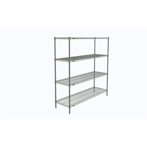 InterMetro Industries N366C Super Erecta 4-Shelf Industrial Wire Shelving Starter Unit - Chrome - 18" x 60" x 63"