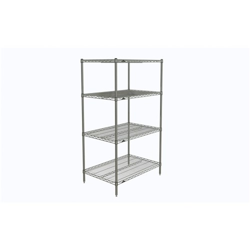 InterMetro Industries N536C Super Erecta 4-Shelf Industrial Wire Shelving Starter Unit - Chrome - 24" x 36" x 63"