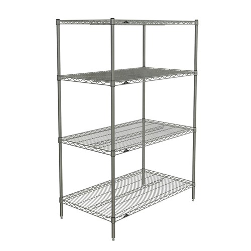 InterMetro Industries N546BR Super Erecta 4-Shelf Industrial Wire Shelving Starter Unit - Brite - 24" x 42" x 63"