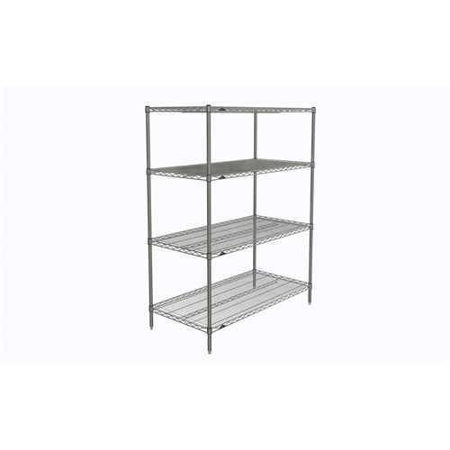 InterMetro Industries N556C Super Erecta 4-Shelf Industrial Wire Shelving Starter Unit - Chrome - 24" x 48" x 63"