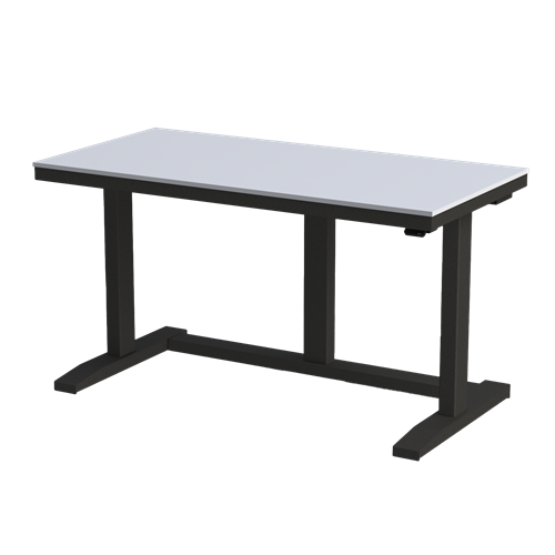 Gibo/Kodama NSG-4824FB-3R - Non-ESD Height Adjustable Workstation w/Gray Solid Surface Top - Black Frame - 27"-46.5" Height - 48" x 24"