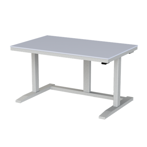 Gibo/Kodama NSG-4830FG-3R - Non-ESD Height Adjustable Workstation w/Gray Solid Surface Top - Gray Frame - 27"-46.5" Height - 48" x 30"