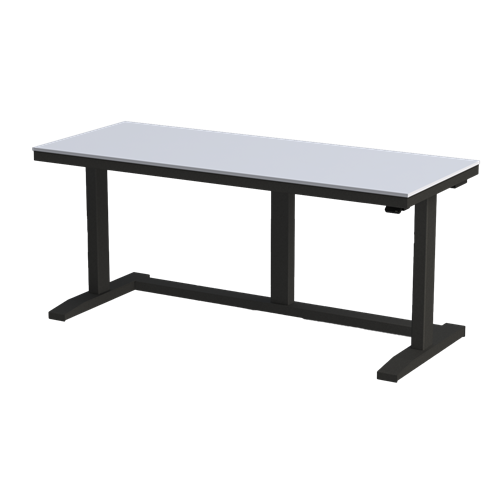 Gibo/Kodama NSG-6024FB-3R - Non-ESD Height Adjustable Workstation w/Gray Solid Surface Top - Black Frame - 27"-46.5" Height - 60" x 24"