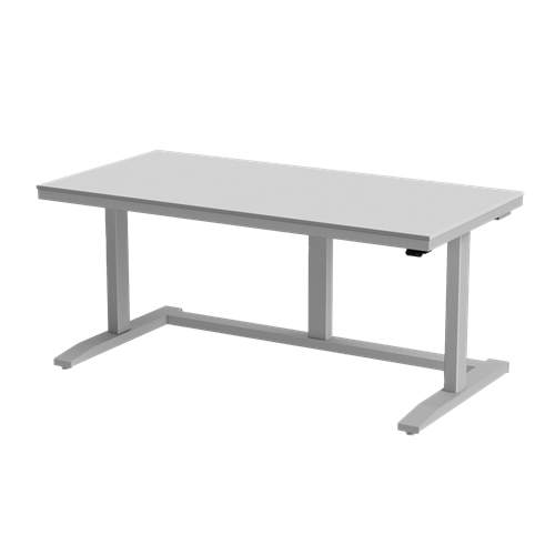 Gibo/Kodama NSG-6030FG-3R - Non-ESD Height Adjustable Workstation w/Gray Solid Surface Top - Gray Frame - 27"-46.5" Height - 60" x 30"