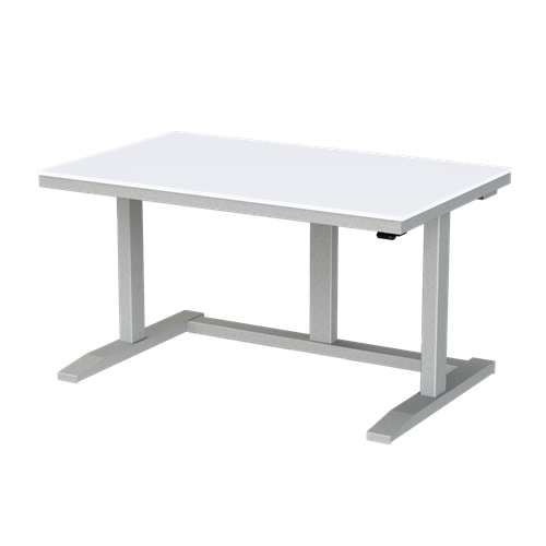 Gibo/Kodama NSW-4830FG-3R - Non-ESD Height Adjustable Workstation w/White Solid Surface Top - Gray Frame - 27"-46.5" Height - 48" x 30"