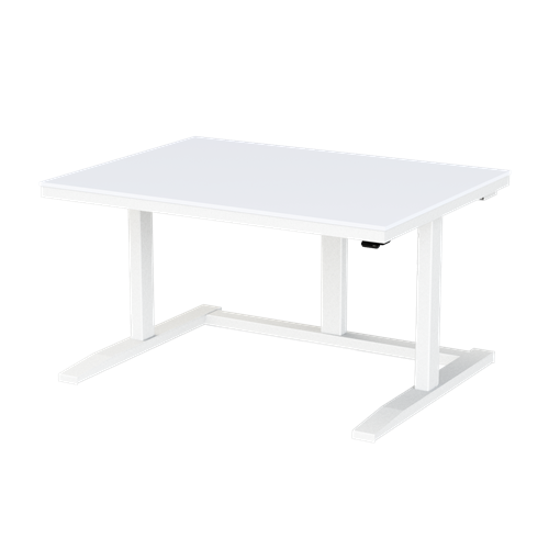 Gibo/Kodama NSW-4836FW-3R - Non-ESD Height Adjustable Workstation w/White Solid Surface Top - White Frame - 27"-46.5" Height - 48" x 36"