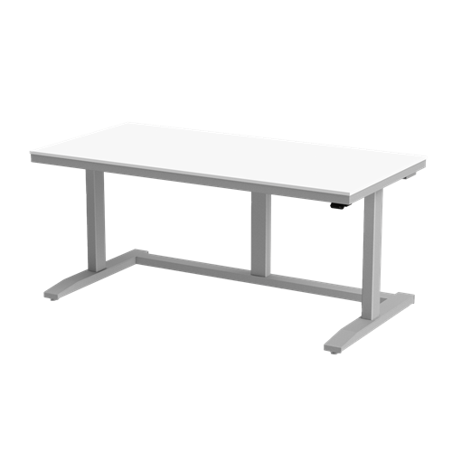 Gibo/Kodama NSW-6030FG-3R - Non-ESD Height Adjustable Workstation w/White Solid Surface Top - Gray Frame - 27"-46.5" Height - 60" x 30"