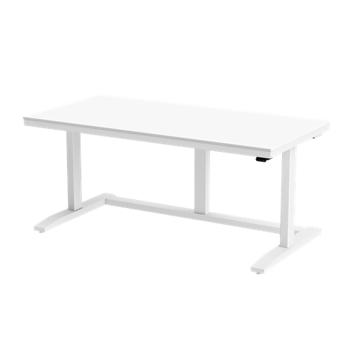 Gibo/Kodama NSW-6030FW-3R - Non-ESD Height Adjustable Workstation w/White Solid Surface Top - White Frame - 27"-46.5" Height - 60" x 30"