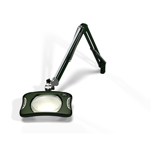 O.C. White 82400-4 - Green-Lite® Rectangular LED Magnifier - ESD-Safe Illuminated Magnifier - 7" x 5.25" - Clamp Base - Racing Green