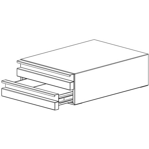 Production Basics 8607 - Double Drawer for Workbench - 3" H