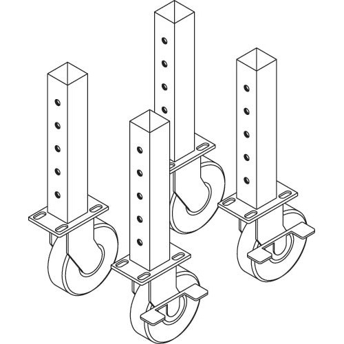 IAC QS-1050509-BL - Workmaster™ Leg Extender Caster Kit - 4" Caster - EZE Blue