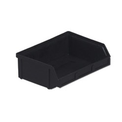 Lewis Bins PB22-XXL - ESD-Safe PlastiBox Molded-In Divider Shelf Bin - 6.6" x 8.8" x 2.9" - Black