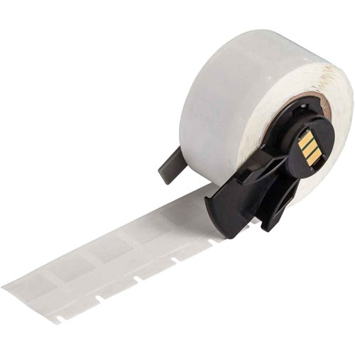 Brady M6-11-417 High Adhesion Self-Laminating Vinyl Wraps 0.75" H x 0.5" W - White/Clear - 500/RL